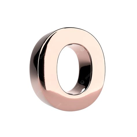 A Glossy Chrome Surface 3d Rose Gold Letter O In Uppercase Placed On