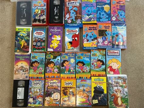 Kids Vhs Lot Of 4 Wiggles Dora And Blues Clues Preschool Elementary