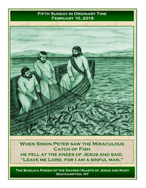 When Simon Peter Saw The Miraculous Catch Of Fish He Fell At The Knees