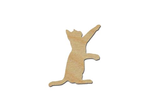 Cat Shape Unfinished Wood Animal Cut Outs Variety of Sizes Artistic ...