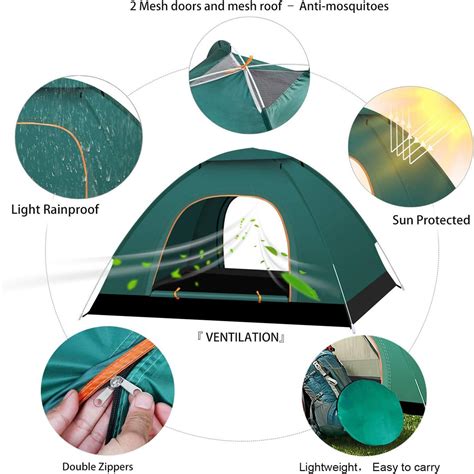 Pop Up Tent 2 3 Person Camping Tents Waterproof Uv Protect Hiking