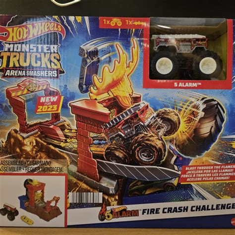 Jual Hot Wheels Monster Truck Arena Smasher Alarm Fire Crash Track Kota Tangerang Coop