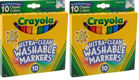 Crayola Ultraclean Broadline Classic Washable Markers 10