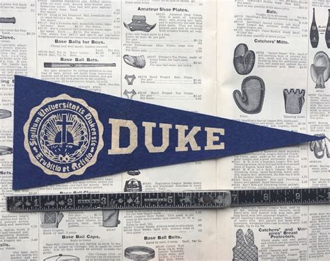 Original Vintage Duke College Pennant University Small 10 Inch Felt