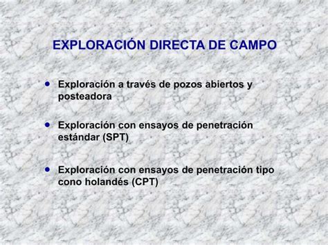 Exploracion Geotecnica Ppt Bases De La Geotecnia Aplicada Ppt