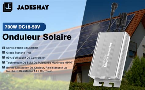 Jadeshay Micro Onduleur Solaire 700W DC10 8 30V Onduleur Solaire