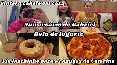 VLOG Pintei o cabelo em casa Aniversário do Gabriel Bolo de