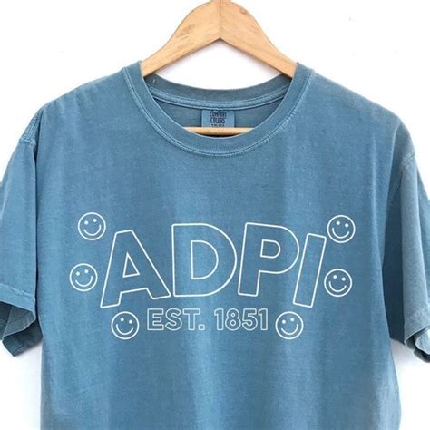 Alpha Delta Pi Shirt Adpi Bubble Smiley Tee Adpi Etsy