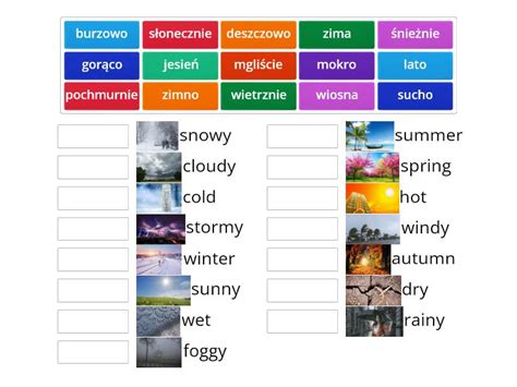 Pogoda i pory roku po angielsku Połącz w pary