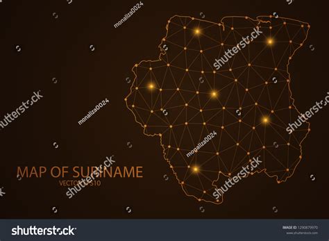 Map Of Suriname Abstract Mash Line And Point Royalty Free Stock