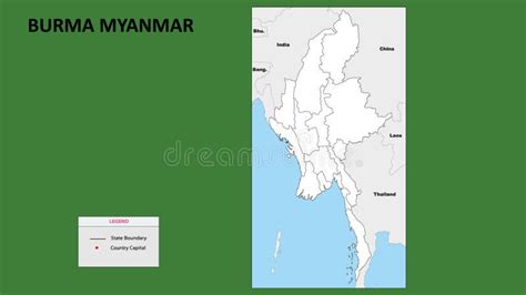 Myanmar Burma Political Map Stock Illustrations 659 Myanmar Burma