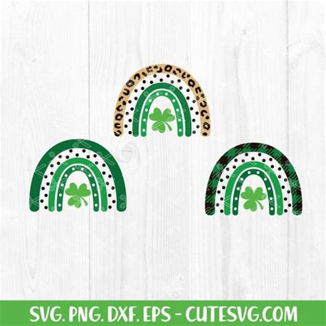 St Patricks Day Rainbow Svg Lucky Clover Svg Leprechaun Svg