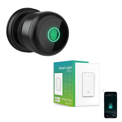 Ghome Smart Switch And Ghome Smart Door Knob Fingerprint Door Lock With