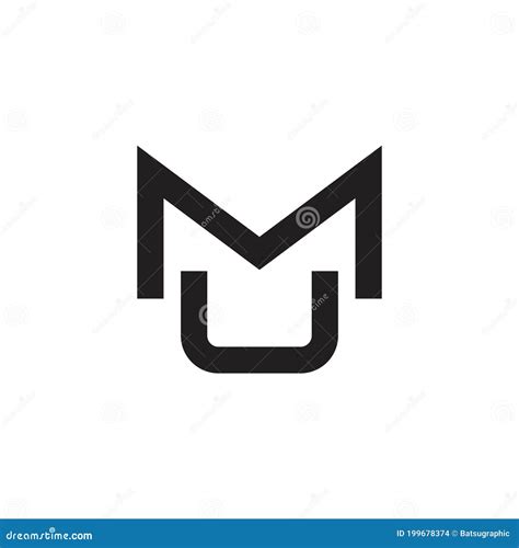 Icono Del Logotipo Del Vector De La Letra Inicial De Mu Ilustración del