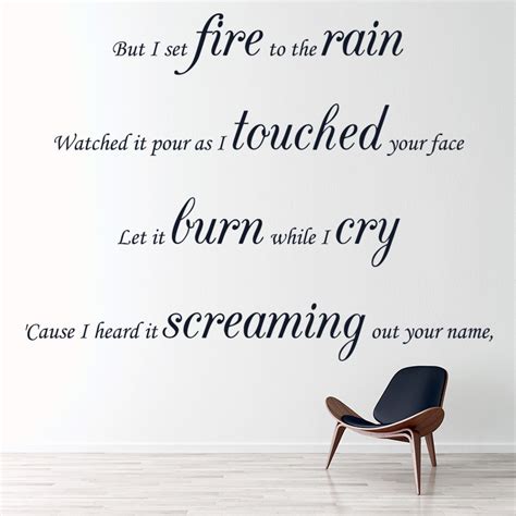 Set Fire To The Rain Adele Song Lyrics Wall Sticker