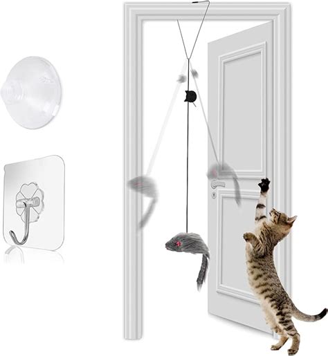 Fynigo Self Play Ways Hanging Door Cat Mouse Toys For Indoor Cats