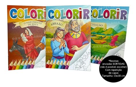 40 Livrinho Revista Colorir Bíblico Infantil P Lembrancinha Brinde