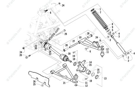 Arctic Cat Atv Oem Parts Diagram For Front Suspension Assembly