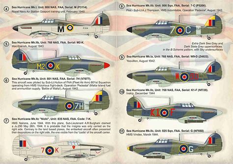 172 Hawker Sea Hurricane Decals Décals Avions Au 172