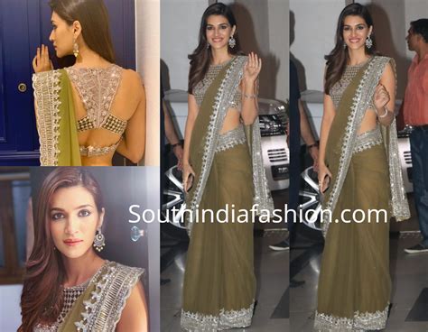 Kriti Sanon In Manish Malhotra Saree At Karan Johars Diwali Party