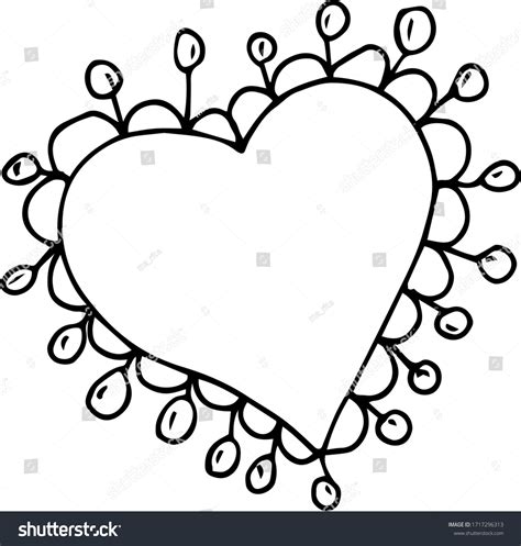 Cute Single Heart Vector Illustration Drawn Stock Vector Royalty Free