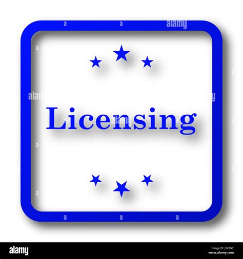 Licensing Icon Licensing Website Button On White Background Stock