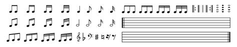 Music notes and keys set. Musical notation icons. 43768397 Vector Art ...