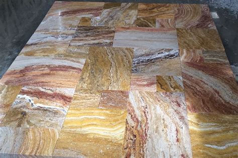 Autumn Blend Travertine Tumbled Paver Travertine And Marble Tiles