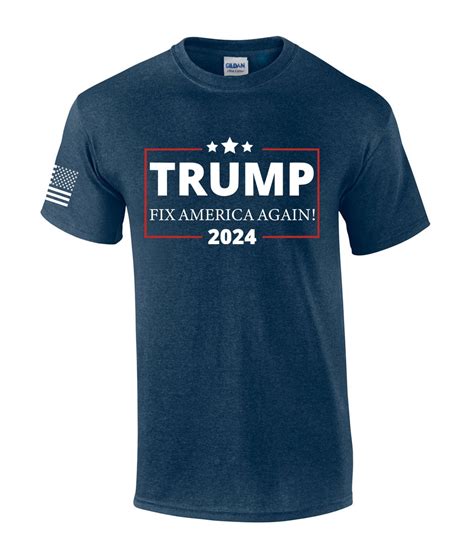 Fix America Again Trump 2024 American Flag Sleeve Patriotic Mens T