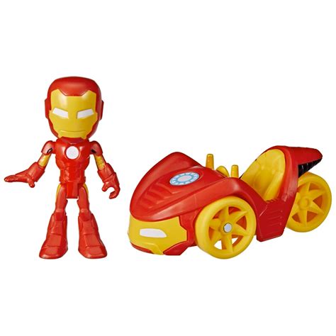 Set Vehicul Si Figurina Iron Man Spidey Prietenii Extraordi Bebe Tei