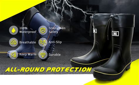 Hsbdnzq Rain Boots For Men Waterproof Mens Rubber Boots With Pvc Unique Design