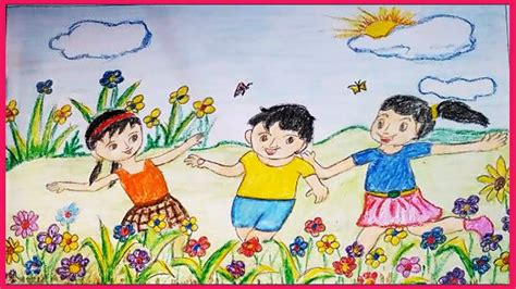 Garden Pictures For Kids Drawing / How to draw a butterfly in flower ...