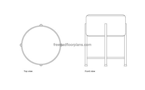 Vanity Stool - CAD Drawings