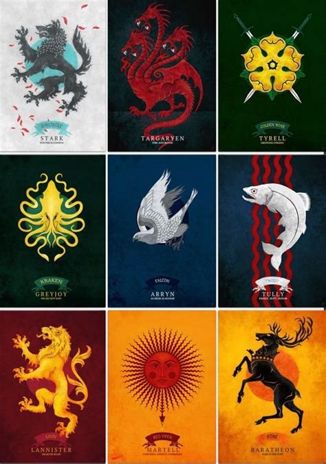 The 9 Major Houses Contending For Power In Westeros House Stark House