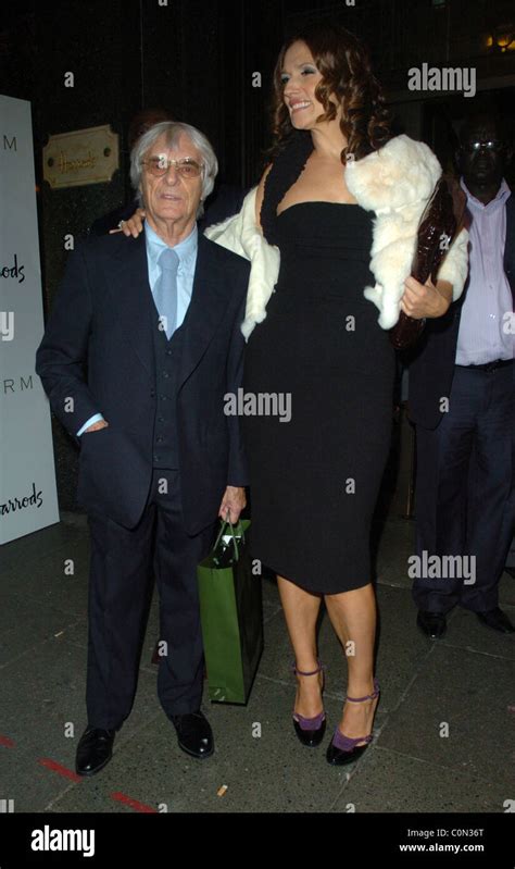 Bernie Ecclestone and Slavica Ecclestone leave the launch party for ...