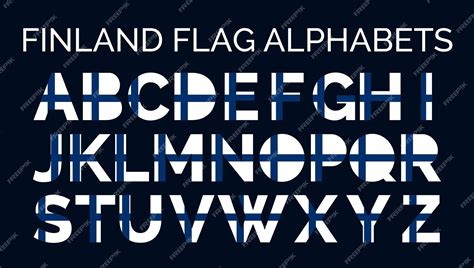 フィンランド フラグ アルファベット文字 A から Z の創造的なデザインのロゴ プレミアムベクター