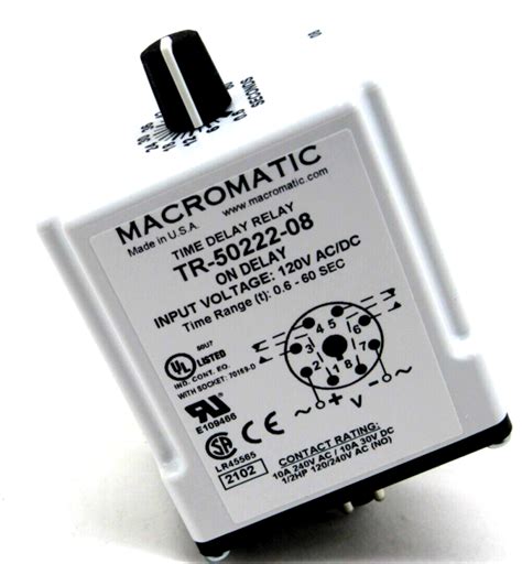 New Macromatic Tr 50222 08 Time Delay Relay Tr5022208 Sb Industrial Supply Inc