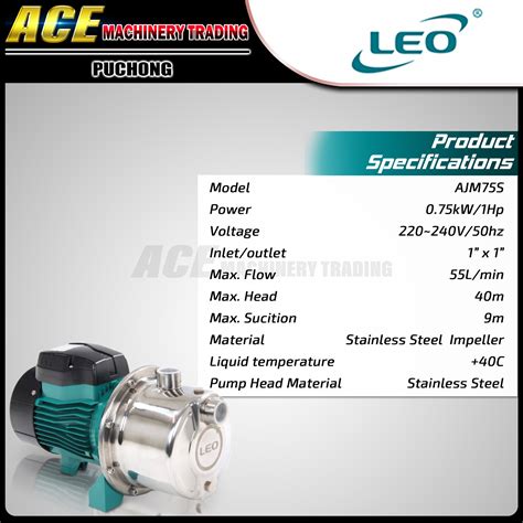 Leo Ajm Ajm S Self Priming Jet Water Pump Pam Air Inch