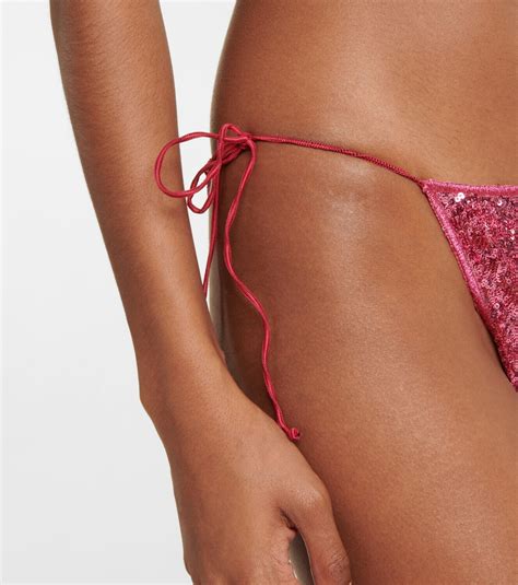 Oseree Sequin Embellished Triangle Bikini Oseree