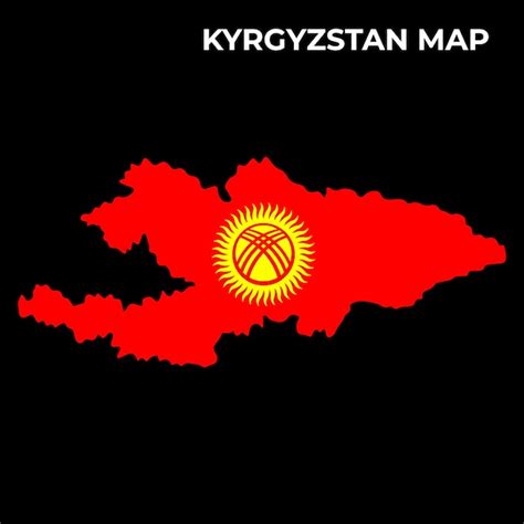 Premium Vector Kyrgyzstan National Flag Map Design Illustration Of