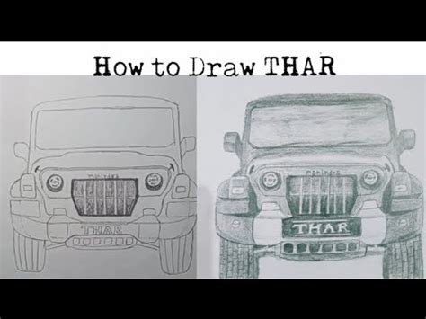 Mahindra Thar Drawing Manka Drawing Thar Car Drawing Youtube