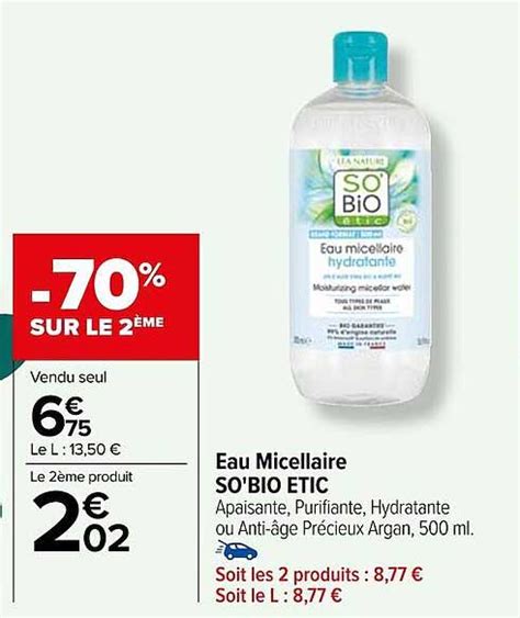 Promo Eau Micellaire So Bio Tic Chez Carrefour Icatalogue Fr