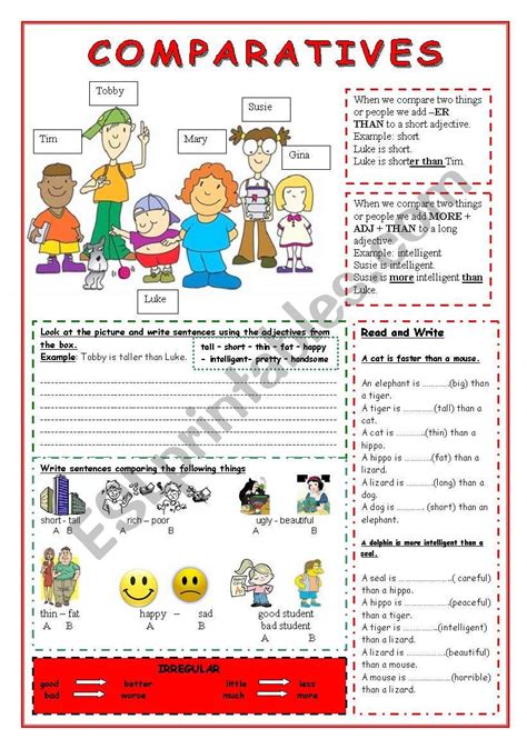 Comparative Adjectives Exercises