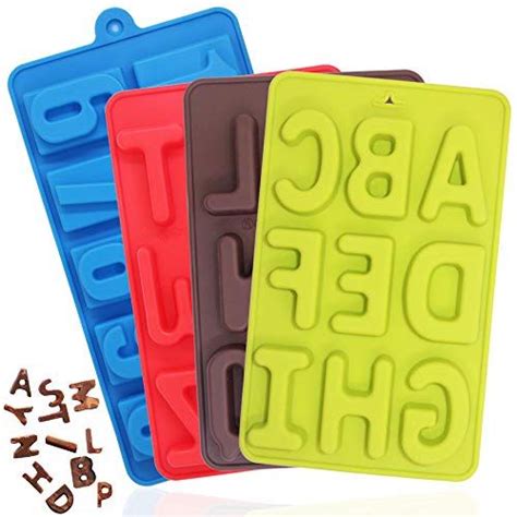 Lot de 4 moules à chocolat en silicone en forme de lettres de l