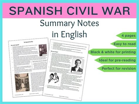 Spanish Civil War A Summary Teaching Resources