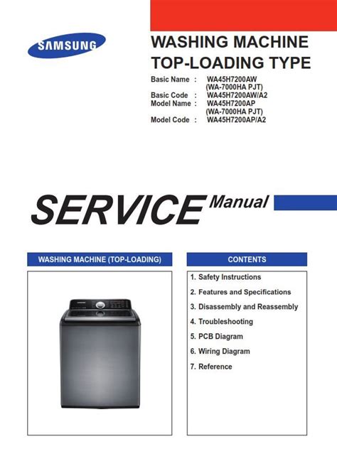 Samsung Wa45h7200ap A2 Washer Service Manual And Repair Guide Repair