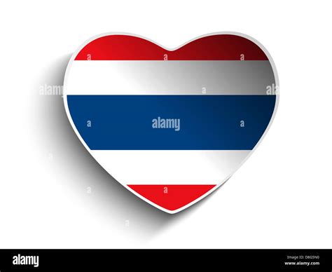 Vector Thailand Flag Heart Paper Sticker Stock Photo Alamy