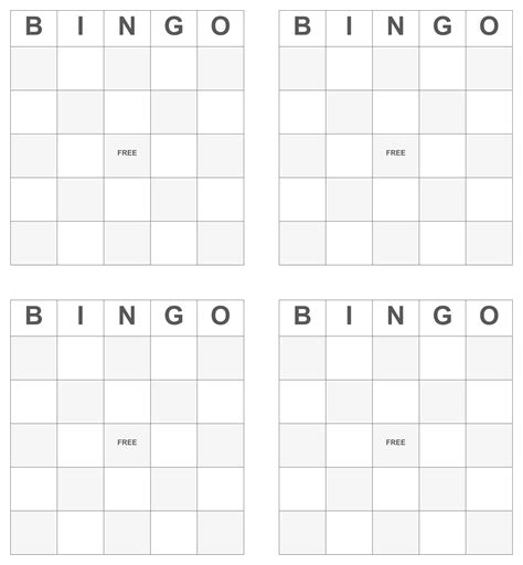 Printable Blank Bingo Cards 2 Per Page