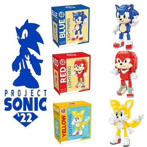 Anime Sonic The Hedgehog Building Blocks Action Figure Cartoon Sonic Toy Bricks Assemble