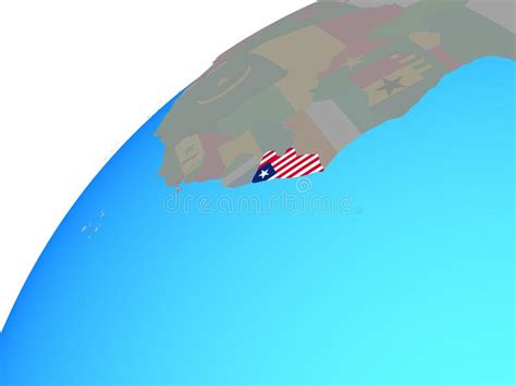 Liberia Con La Bandera En El Globo Stock de ilustración Ilustración